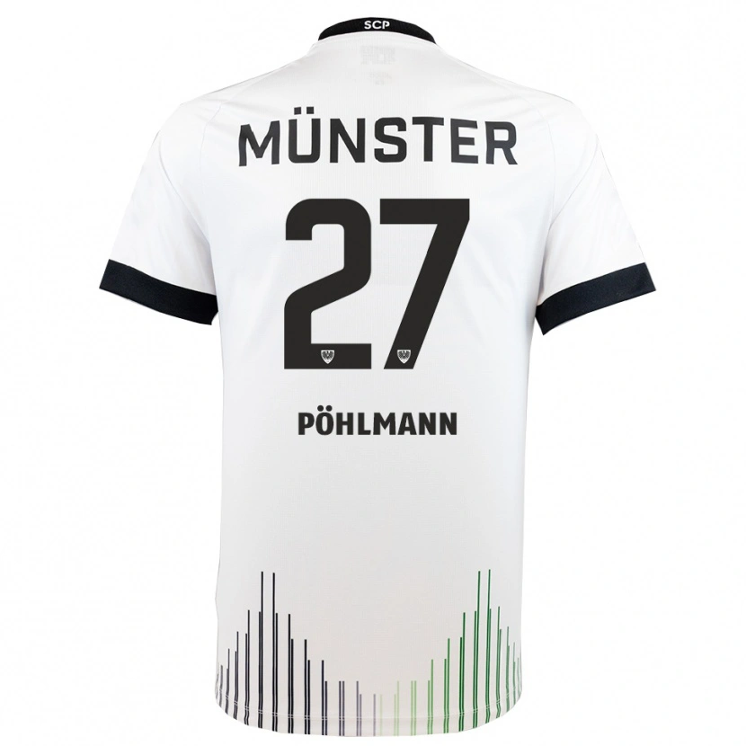Danxen Kinderen Phil Pöhlmann #27 Wit Zwart Uitshirt Uittenue 2025/26 T-Shirt