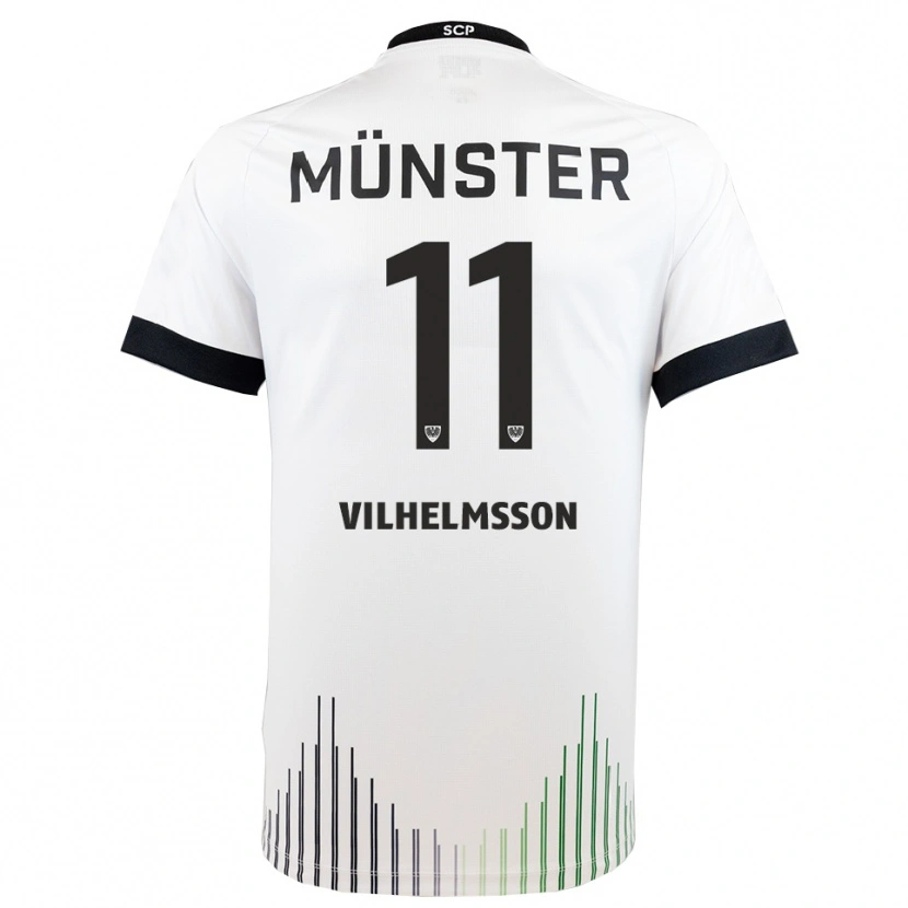 Danxen Kinderen Oscar Vilhelmsson #11 Wit Zwart Uitshirt Uittenue 2025/26 T-Shirt