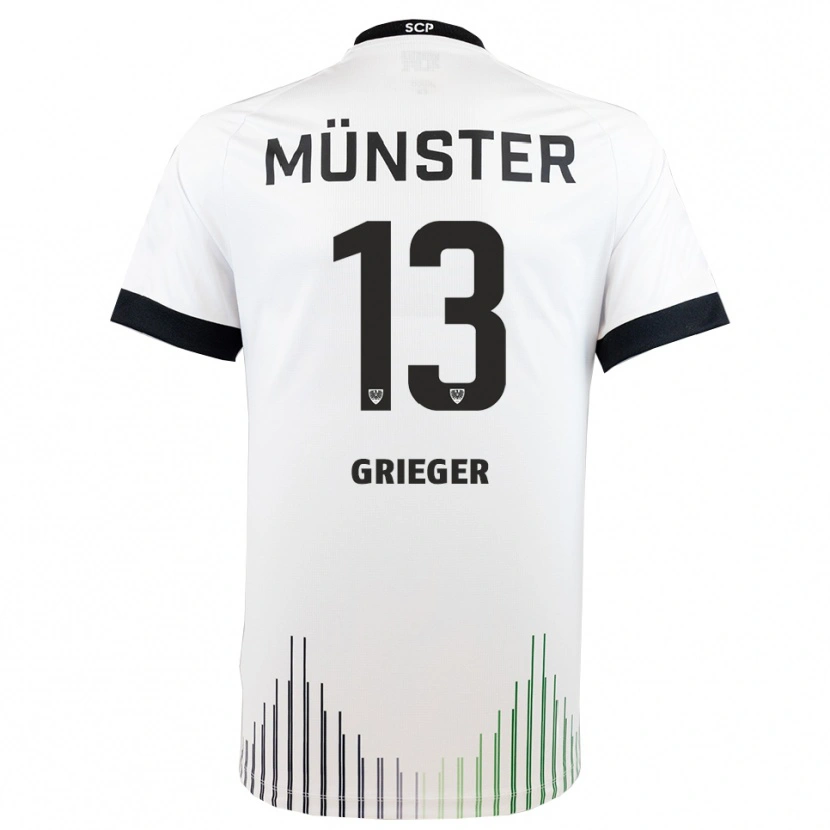 Danxen Kinderen Dominik Grieger #13 Wit Zwart Uitshirt Uittenue 2025/26 T-Shirt