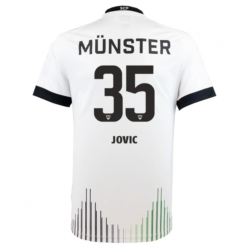 Danxen Kinderen Jovan Jovic #35 Wit Zwart Uitshirt Uittenue 2025/26 T-Shirt