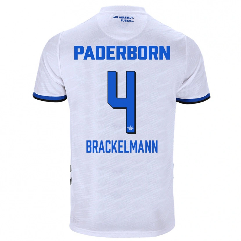 Danxen Kinderen Calvin Brackelmann #4 Wit Blauw Uitshirt Uittenue 2025/26 T-Shirt