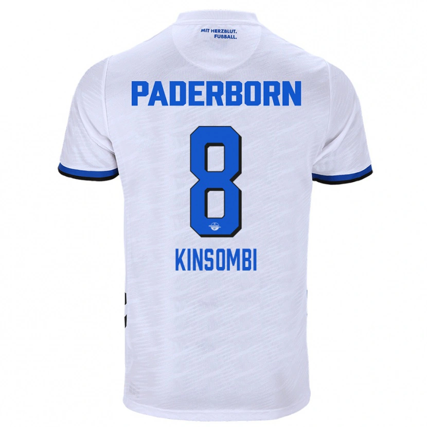 Danxen Kinderen David Kinsombi #8 Wit Blauw Uitshirt Uittenue 2025/26 T-Shirt