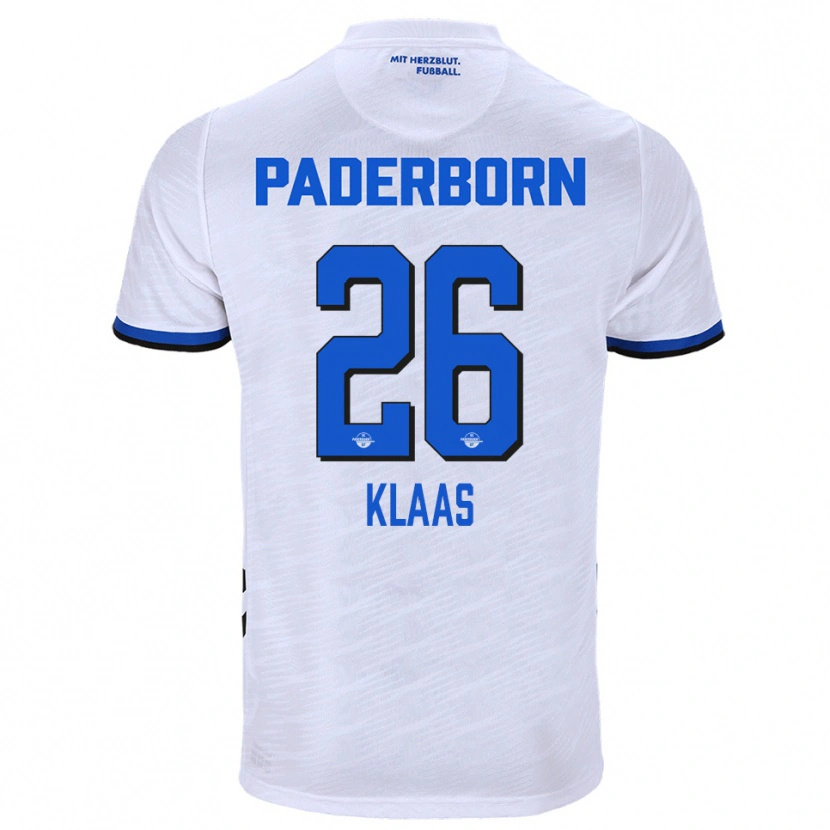 Danxen Kinderen Sebastian Klaas #26 Wit Blauw Uitshirt Uittenue 2025/26 T-Shirt
