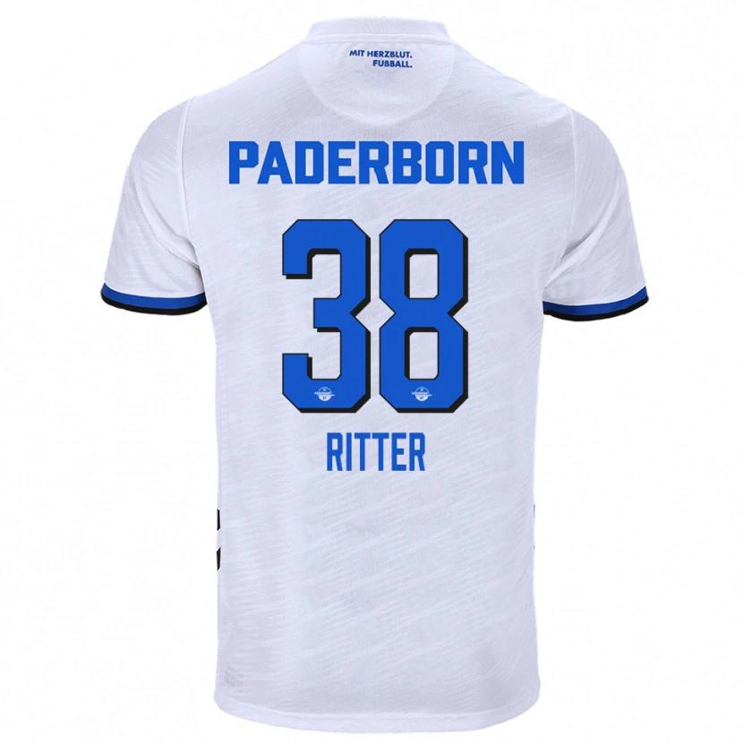 Danxen Kinderen Max Ritter #38 Wit Blauw Uitshirt Uittenue 2025/26 T-Shirt