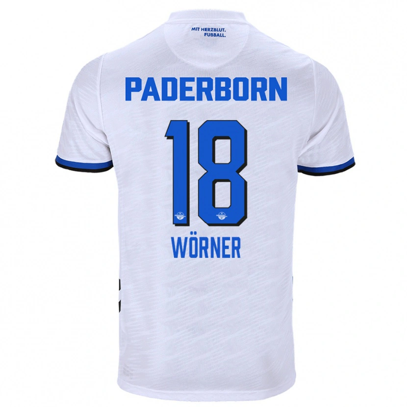 Danxen Kinderen Marco Wörner #18 Wit Blauw Uitshirt Uittenue 2025/26 T-Shirt