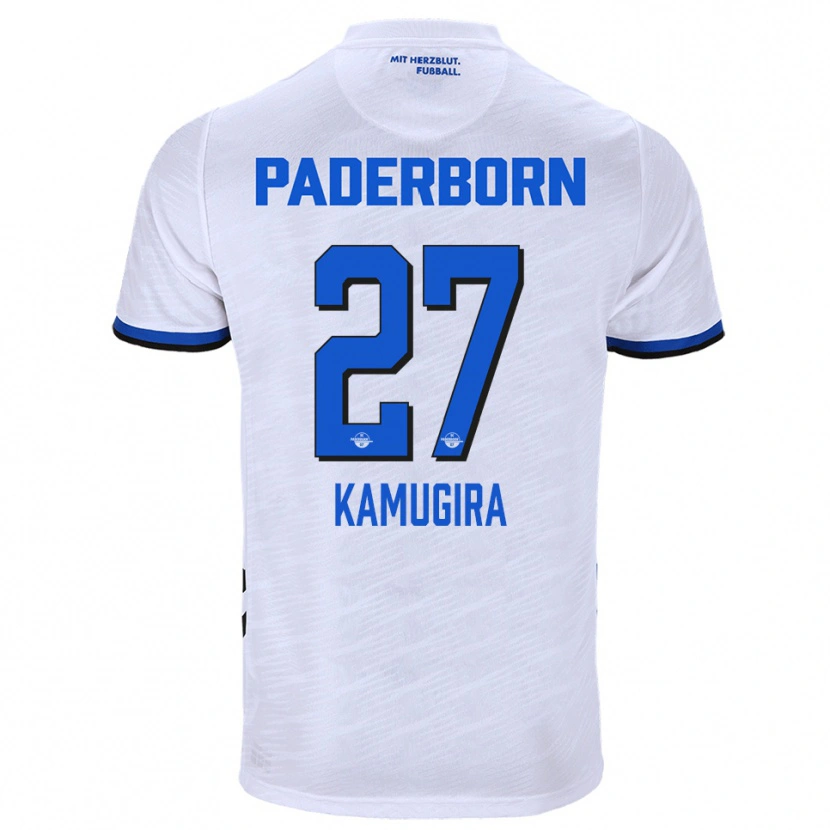 Danxen Kinderen Rayan Kamugira #27 Wit Blauw Uitshirt Uittenue 2025/26 T-Shirt