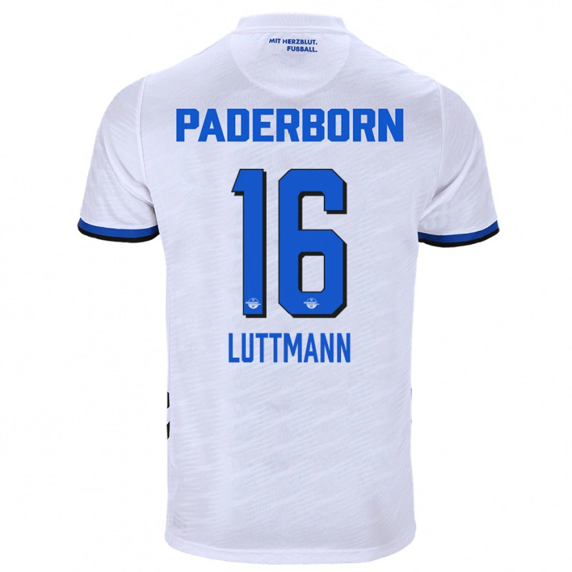 Danxen Kinderen Magnus Luttmann #16 Wit Blauw Uitshirt Uittenue 2025/26 T-Shirt