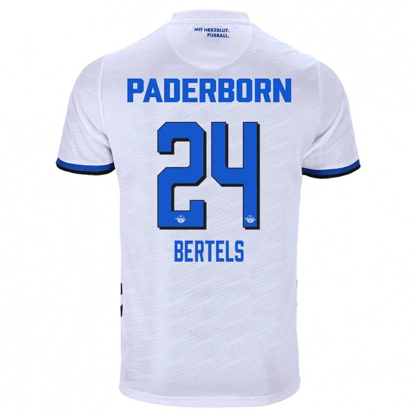 Danxen Kinderen Felix Bertels #24 Wit Blauw Uitshirt Uittenue 2025/26 T-Shirt