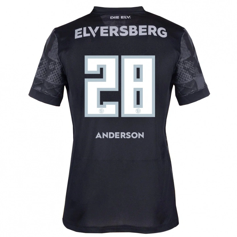 Danxen Kinderen Mira Anderson #28 Zwart Grijs Uitshirt Uittenue 2025/26 T-Shirt