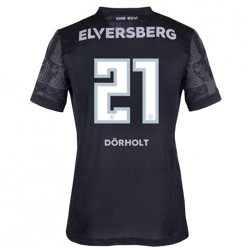 Danxen Kinderen Yannis Dörholt #21 Zwart Grijs Uitshirt Uittenue 2025/26 T-Shirt