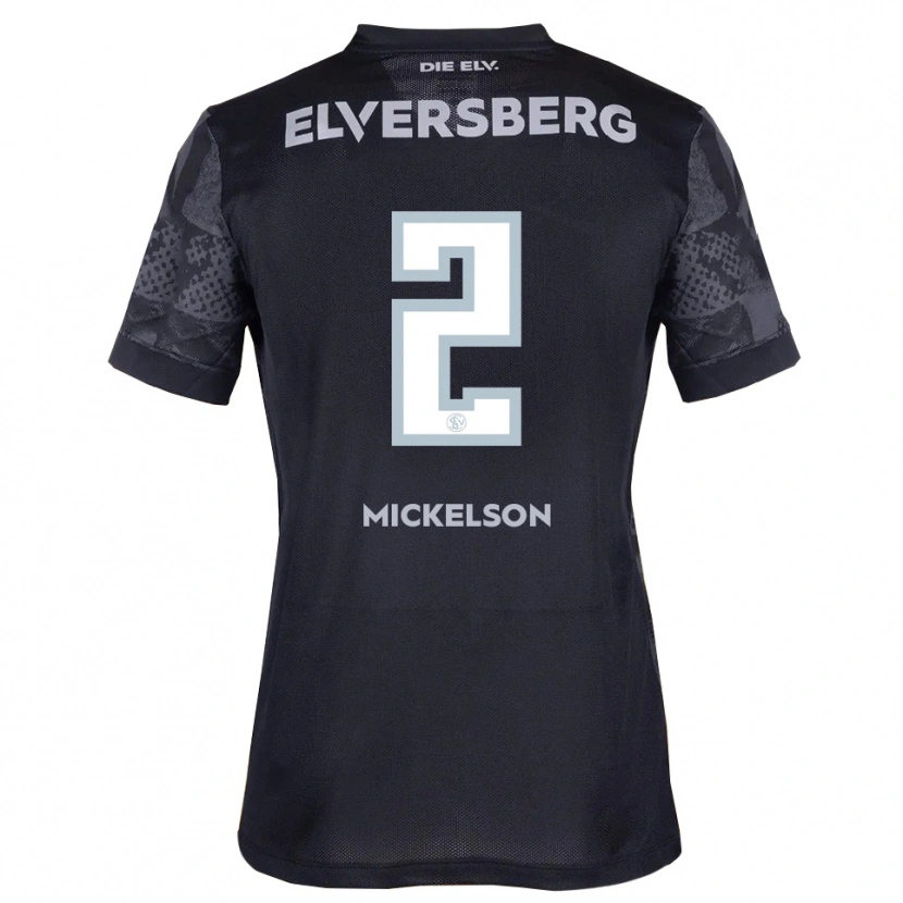 Danxen Kinderen Nicholas Mickelson #2 Zwart Grijs Uitshirt Uittenue 2025/26 T-Shirt
