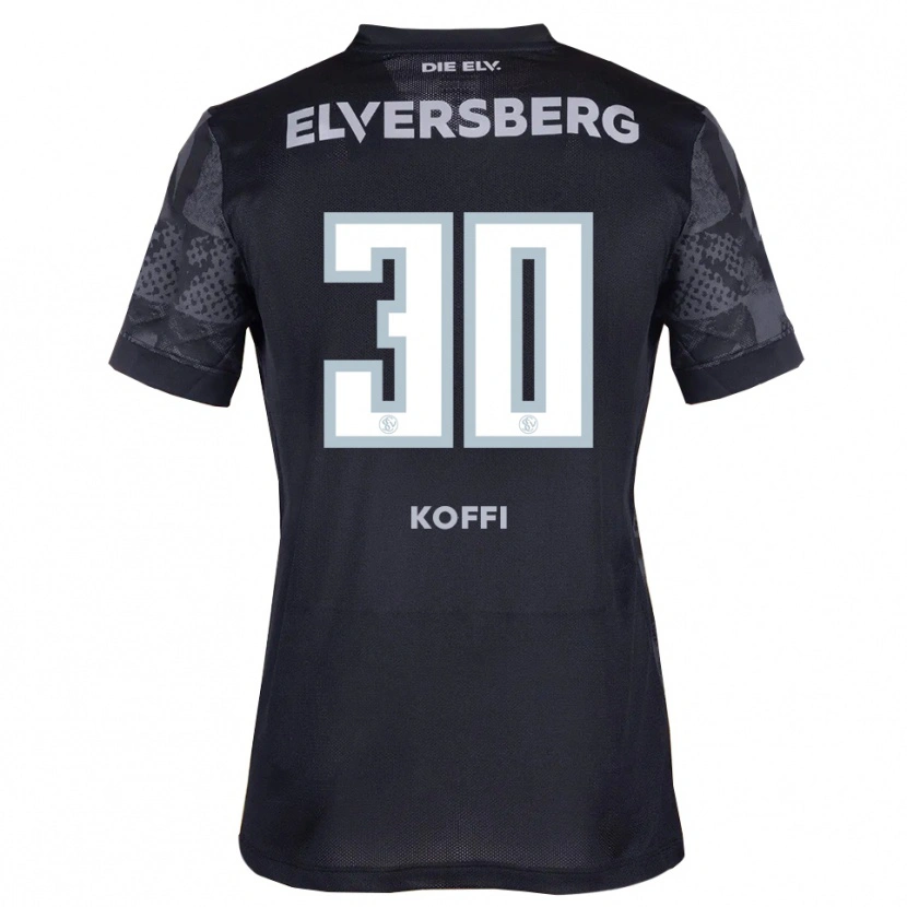 Danxen Kinderen Kevin Koffi #30 Zwart Grijs Uitshirt Uittenue 2025/26 T-Shirt