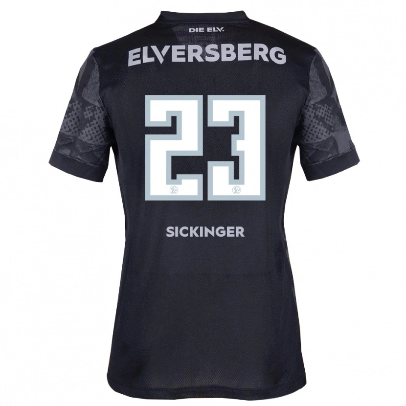 Danxen Kinderen Carlo Sickinger #23 Zwart Grijs Uitshirt Uittenue 2025/26 T-Shirt