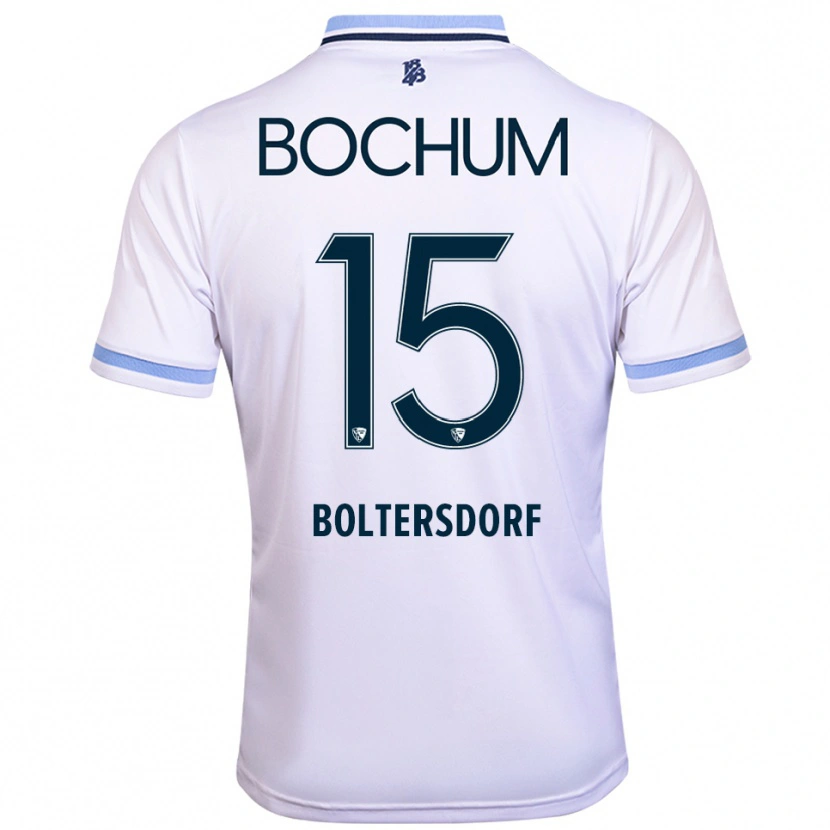 Danxen Kinderen Sebastian Boltersdorf #15 Wit Hemelsblauw Uitshirt Uittenue 2025/26 T-Shirt