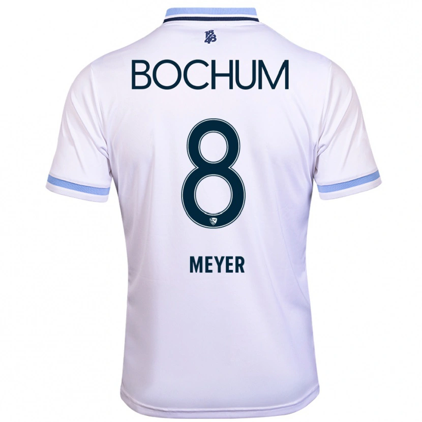 Danxen Kinderen Tom Meyer #8 Wit Hemelsblauw Uitshirt Uittenue 2025/26 T-Shirt