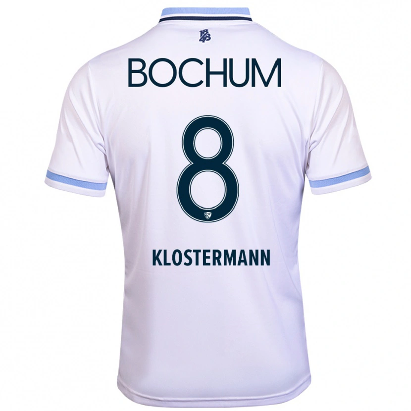 Danxen Kinderen Michelle Klostermann #8 Wit Hemelsblauw Uitshirt Uittenue 2025/26 T-Shirt