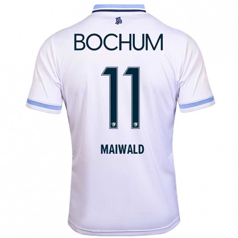 Danxen Kinderen Anna Maiwald #11 Wit Hemelsblauw Uitshirt Uittenue 2025/26 T-Shirt