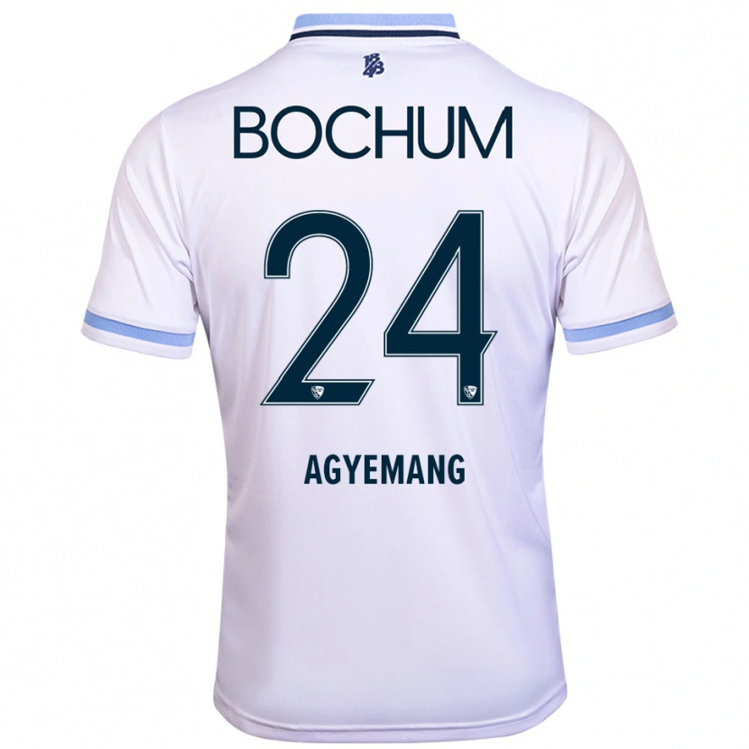 Danxen Kinderen Donovan Agyemang #24 Wit Hemelsblauw Uitshirt Uittenue 2025/26 T-Shirt