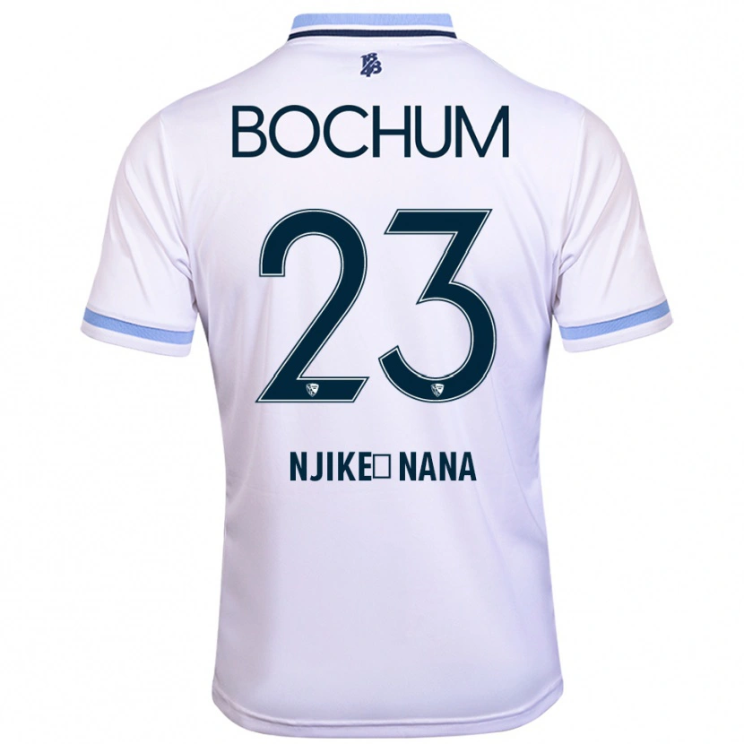 Danxen Kinderen Jean-Philippe Njike-Nana #23 Wit Hemelsblauw Uitshirt Uittenue 2025/26 T-Shirt