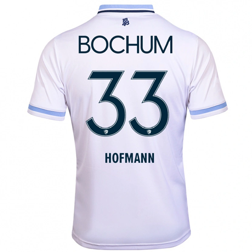 Danxen Kinderen Philipp Hofmann #33 Wit Hemelsblauw Uitshirt Uittenue 2025/26 T-Shirt