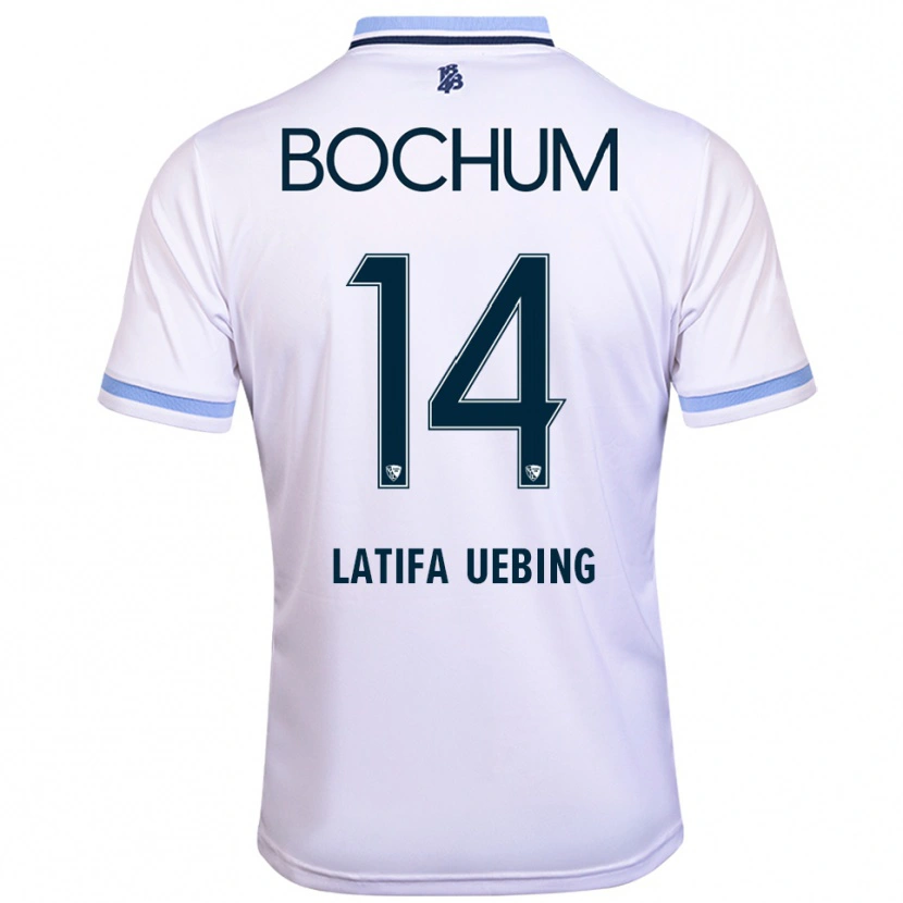 Danxen Kinderen Anna Latifa Uebing #14 Wit Hemelsblauw Uitshirt Uittenue 2025/26 T-Shirt