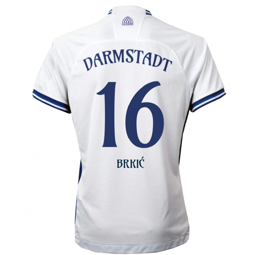 Danxen Kinderen Amar Brkić #16 Wit Blauw Uitshirt Uittenue 2025/26 T-Shirt