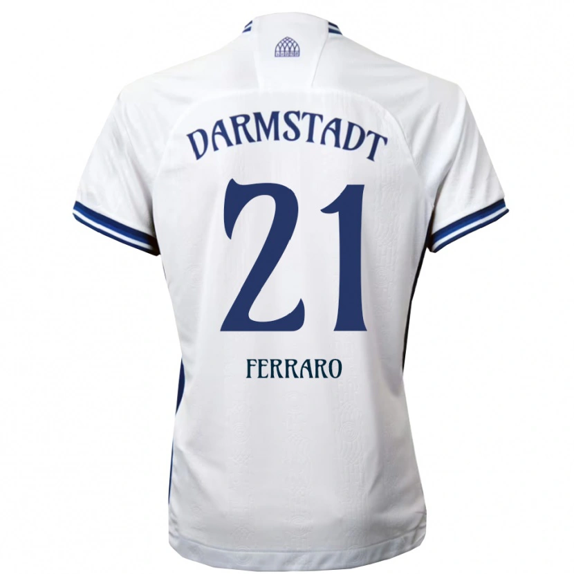 Danxen Kinderen Enzo Ferraro #21 Wit Blauw Uitshirt Uittenue 2025/26 T-Shirt
