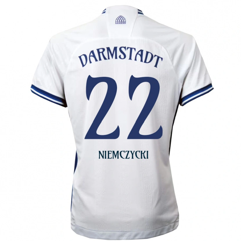 Danxen Kinderen Karol Niemczycki #22 Wit Blauw Uitshirt Uittenue 2025/26 T-Shirt