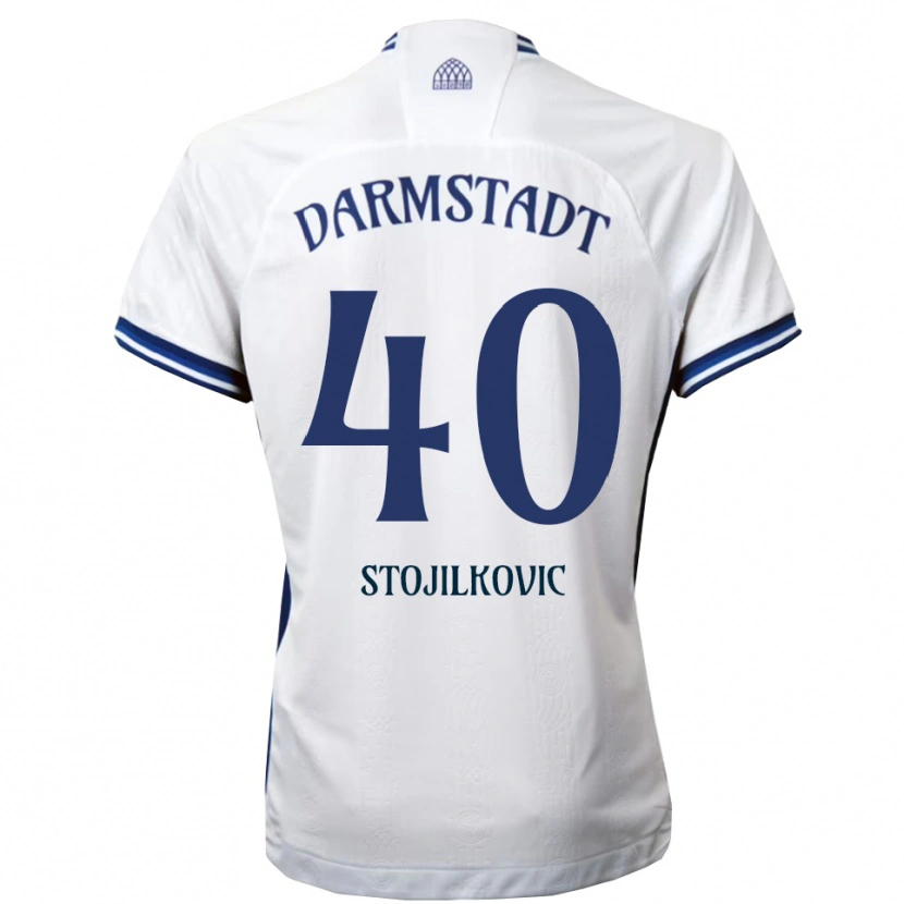 Danxen Kinderen Filip Stojilkovic #40 Wit Blauw Uitshirt Uittenue 2025/26 T-Shirt