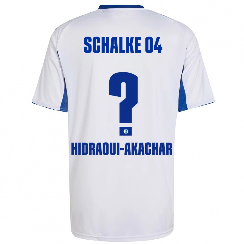 Danxen Kinderen Yassin Hidraoui-Akachar #0 Wit Blauw Uitshirt Uittenue 2025/26 T-Shirt
