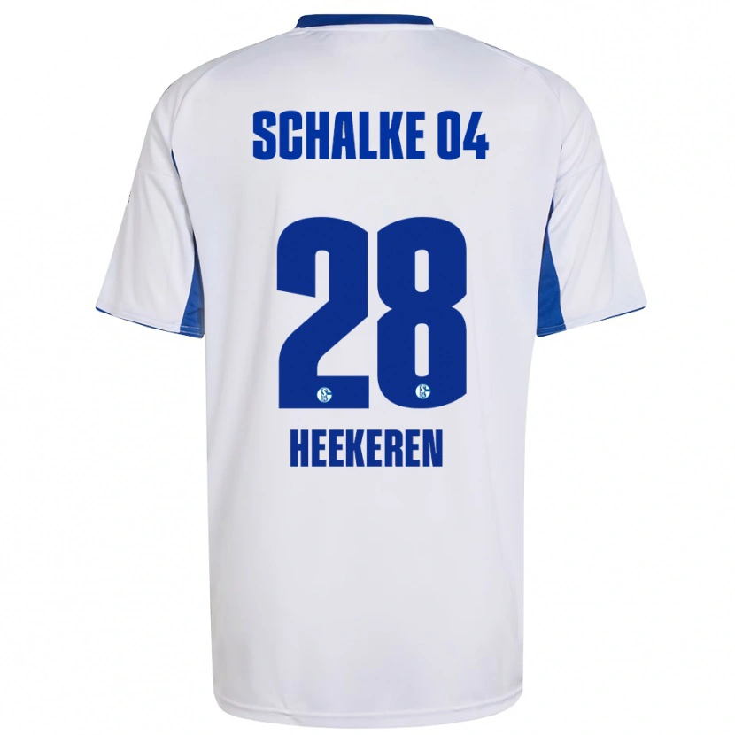 Danxen Kinderen Justin Heekeren #28 Wit Blauw Uitshirt Uittenue 2025/26 T-Shirt