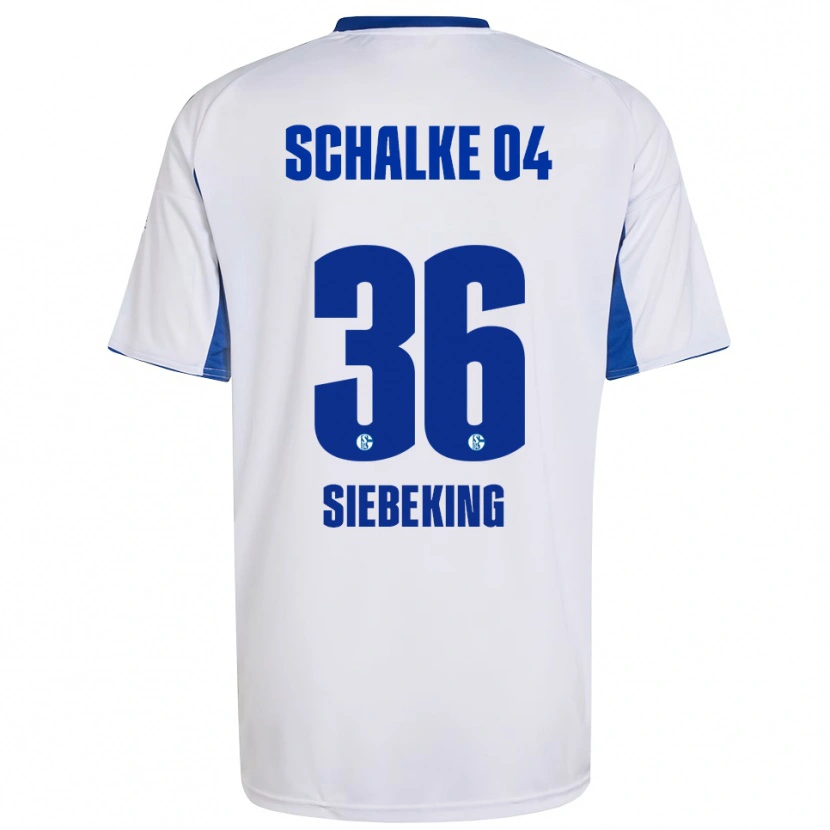 Danxen Kinderen Johannes Siebeking #36 Wit Blauw Uitshirt Uittenue 2025/26 T-Shirt