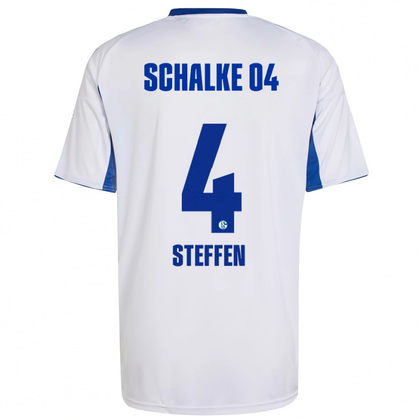 Danxen Kinderen Kjell Steffen #4 Wit Blauw Uitshirt Uittenue 2025/26 T-Shirt