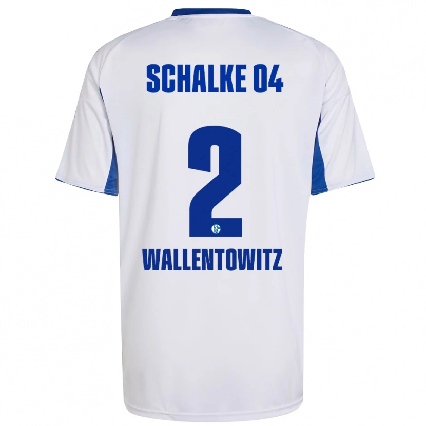 Danxen Kinderen Mika Wallentowitz #2 Wit Blauw Uitshirt Uittenue 2025/26 T-Shirt