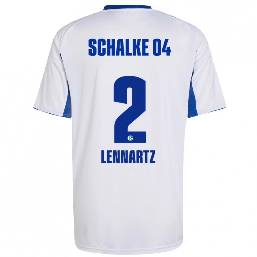 Danxen Kinderen Max Lennartz #2 Wit Blauw Uitshirt Uittenue 2025/26 T-Shirt