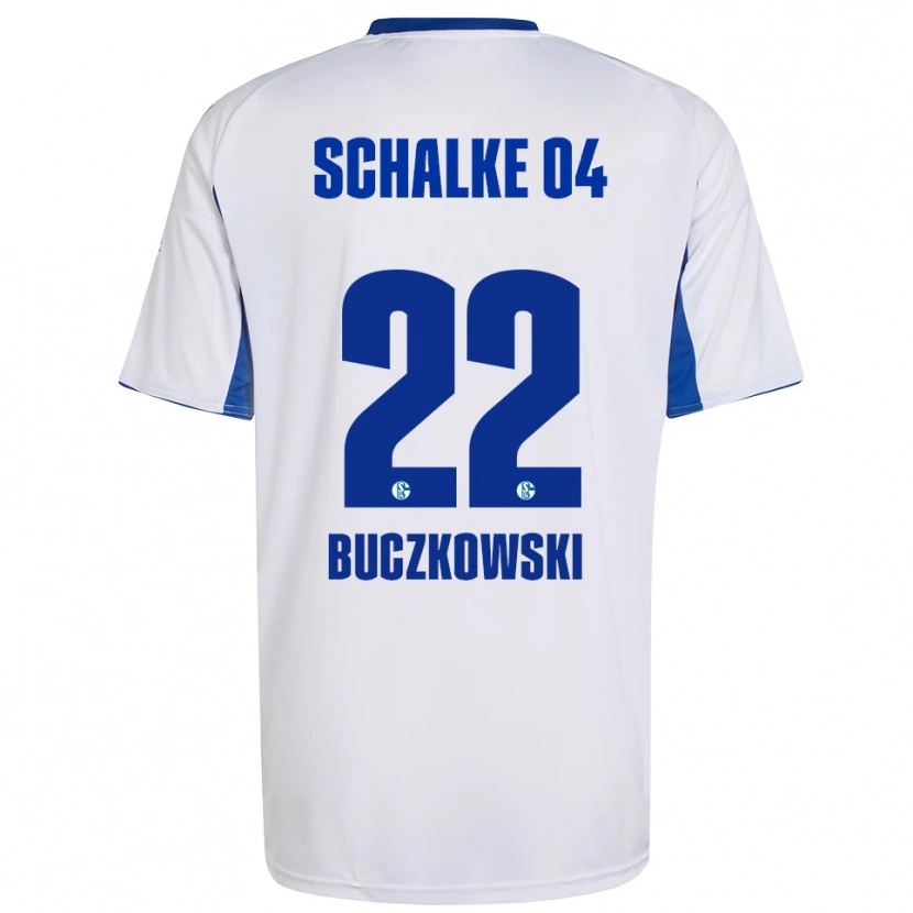 Danxen Kinderen Philip Buczkowski #22 Wit Blauw Uitshirt Uittenue 2025/26 T-Shirt