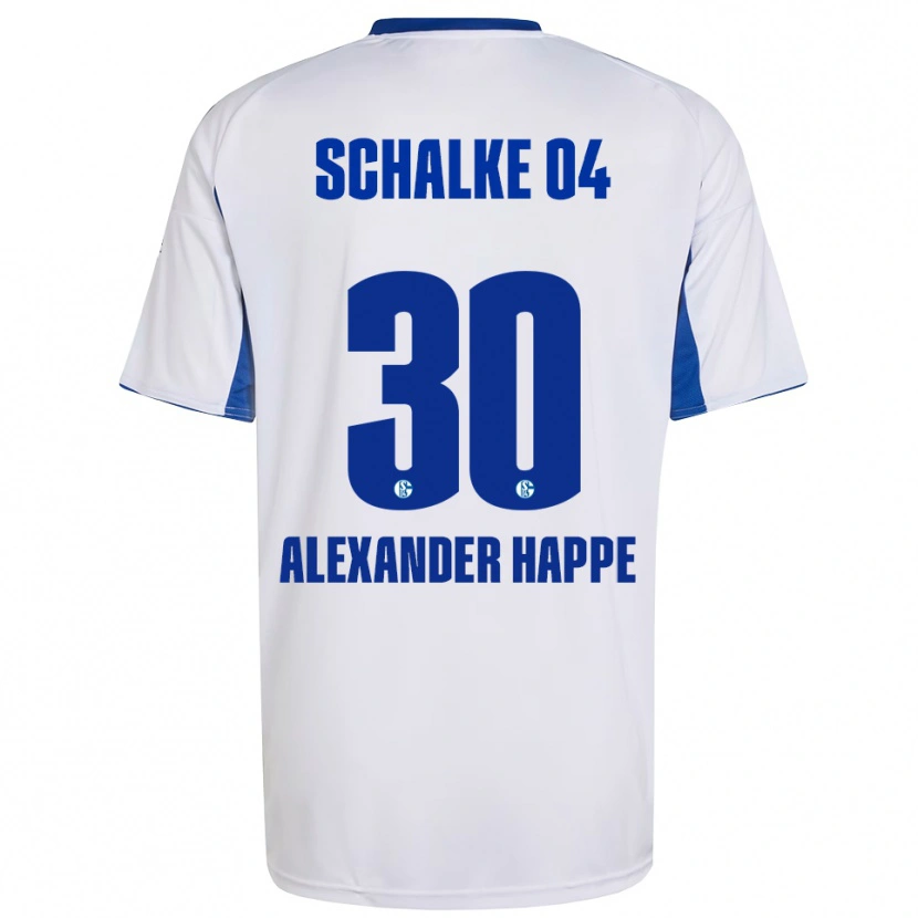 Danxen Kinderen Luca Alexander Happe #30 Wit Blauw Uitshirt Uittenue 2025/26 T-Shirt
