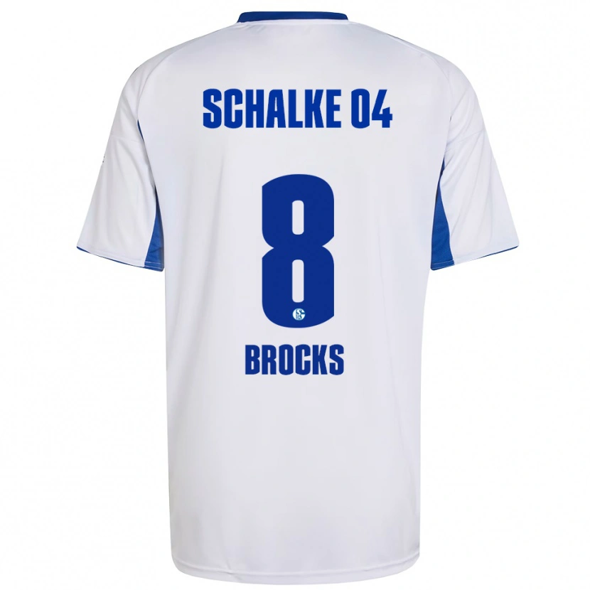 Danxen Kinderen Mika Brocks #8 Wit Blauw Uitshirt Uittenue 2025/26 T-Shirt