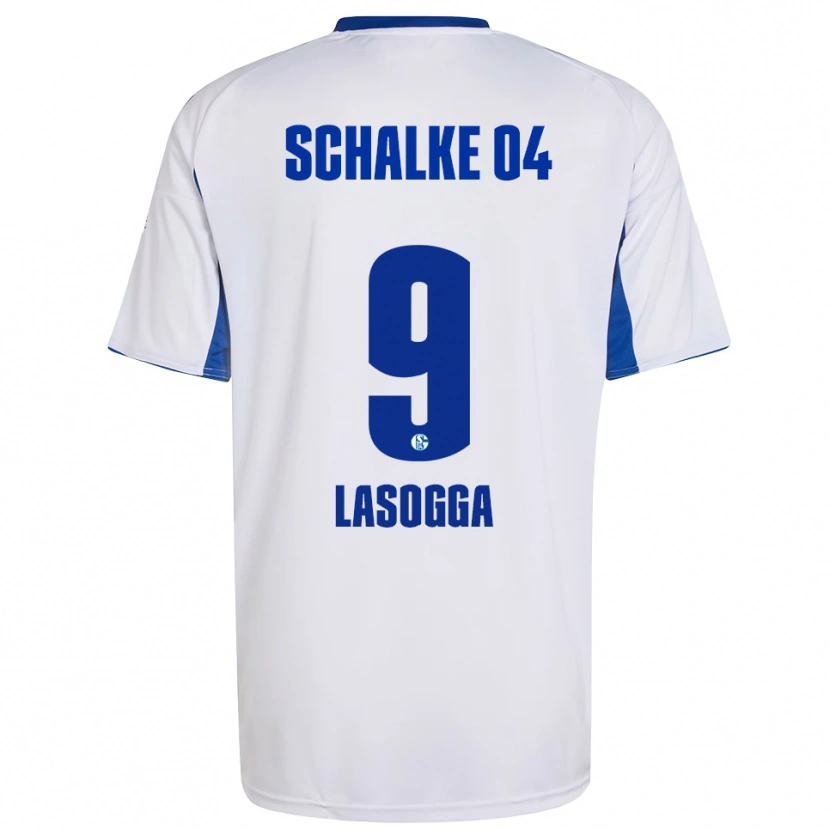 Danxen Kinderen Pierre-Michel Lasogga #9 Wit Blauw Uitshirt Uittenue 2025/26 T-Shirt