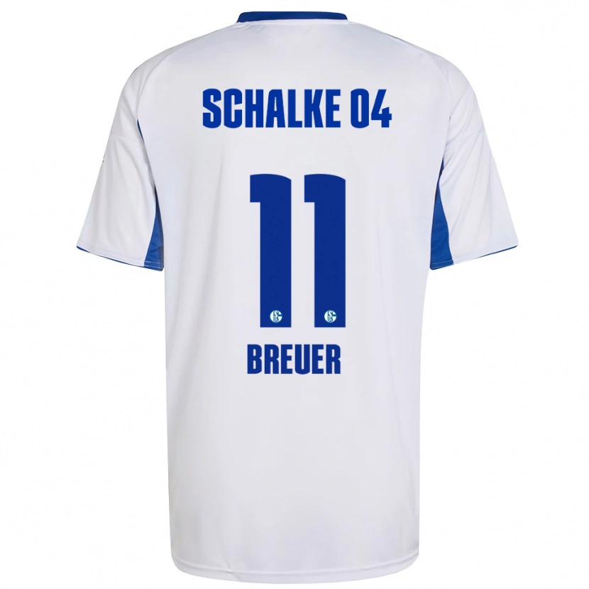 Danxen Kinderen Simon Breuer #11 Wit Blauw Uitshirt Uittenue 2025/26 T-Shirt
