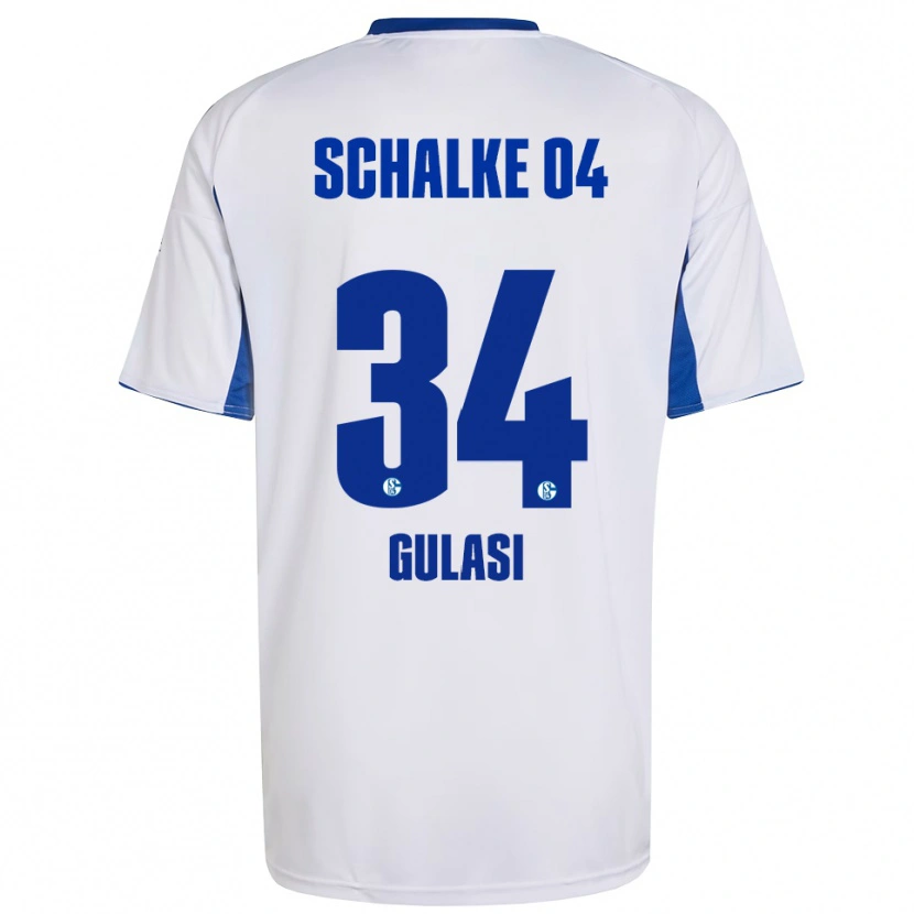 Danxen Kinderen Ayman Gulasi #34 Wit Blauw Uitshirt Uittenue 2025/26 T-Shirt