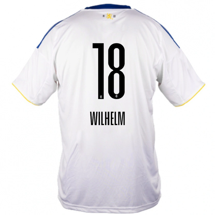 Danxen Kinderen Lasse Wilhelm #18 Wit Blauw Geel Uitshirt Uittenue 2025/26 T-Shirt