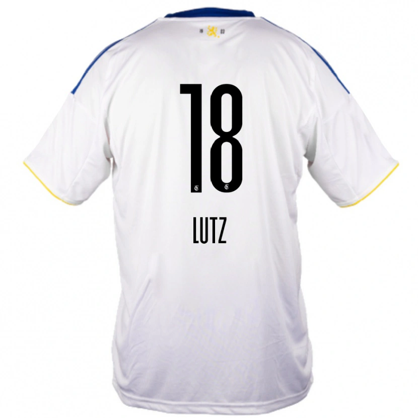 Danxen Kinderen Moritz Lutz #18 Wit Blauw Geel Uitshirt Uittenue 2025/26 T-Shirt