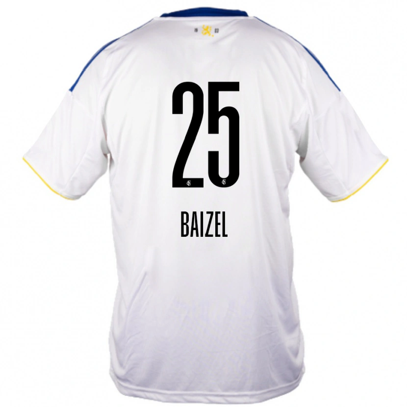 Danxen Kinderen David Baizel #25 Wit Blauw Geel Uitshirt Uittenue 2025/26 T-Shirt