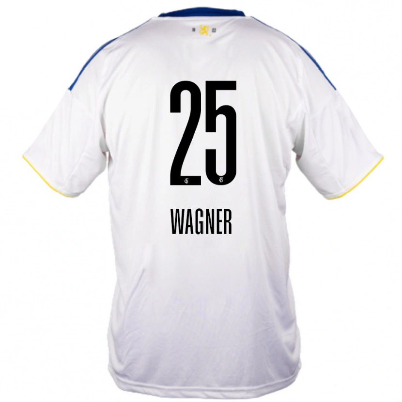 Danxen Kinderen Allison Wagner #25 Wit Blauw Geel Uitshirt Uittenue 2025/26 T-Shirt