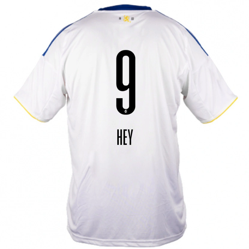 Danxen Kinderen Janis Hey #9 Wit Blauw Geel Uitshirt Uittenue 2025/26 T-Shirt