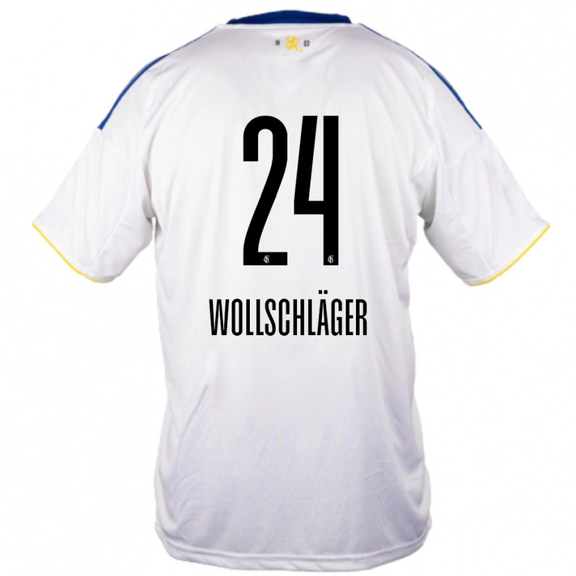 Danxen Kinderen Luca Wollschläger #24 Wit Blauw Geel Uitshirt Uittenue 2025/26 T-Shirt