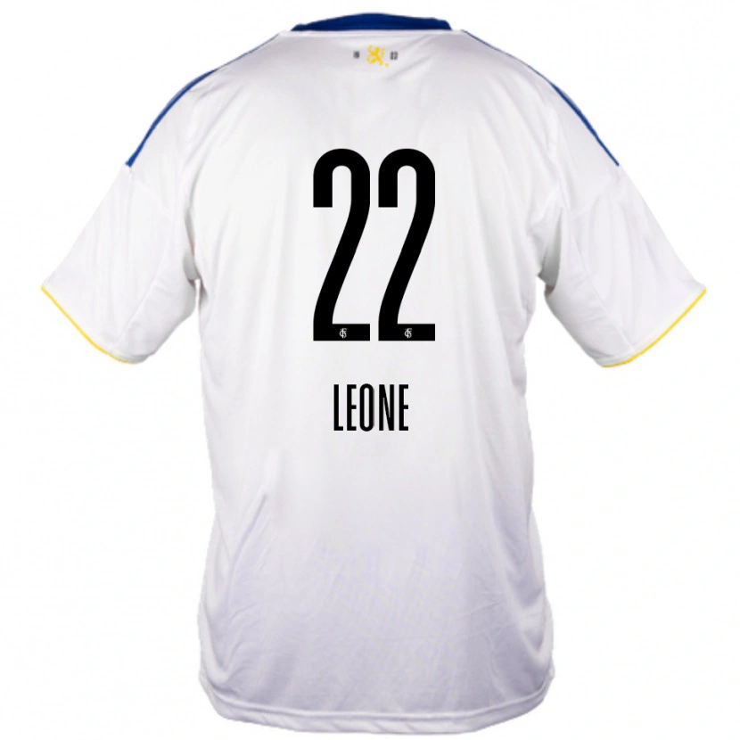 Danxen Kinderen Vincent Leone #22 Wit Blauw Geel Uitshirt Uittenue 2025/26 T-Shirt