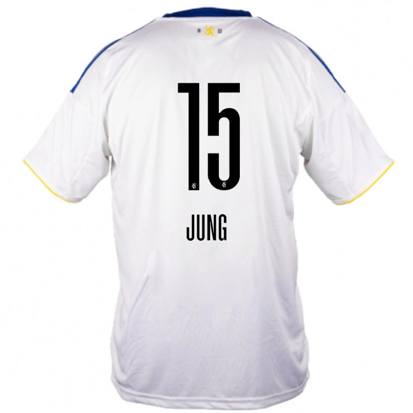 Danxen Kinderen Elias Jung #15 Wit Blauw Geel Uitshirt Uittenue 2025/26 T-Shirt
