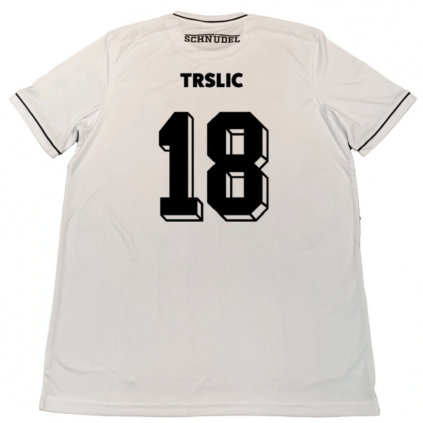 Danxen Kinderen Luca Trslic #18 Wit Zwart Uitshirt Uittenue 2025/26 T-Shirt